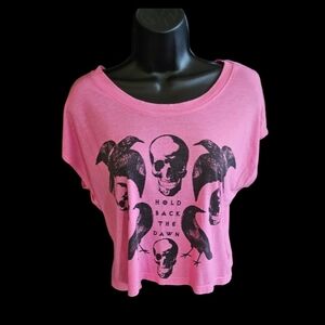 Truly Madly Deeply XS Pink "Hold Back The Dawn" Flowy Crop Top